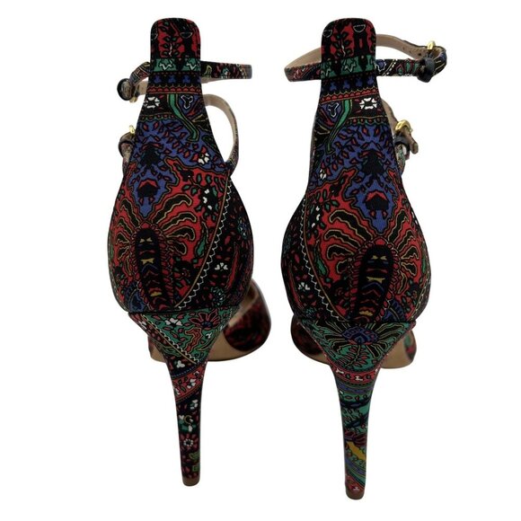 J. Crew Womens 8 Silky Pump Pointed Toe Ankle Straps Leather Lining Italy Made - Picture 5 of 13